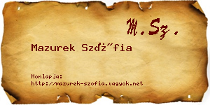 Mazurek Szófia névjegykártya
